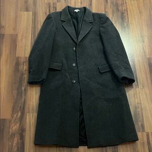 Vintage John Weitz Men's Grey Cashmere Wool Blend Coat 36